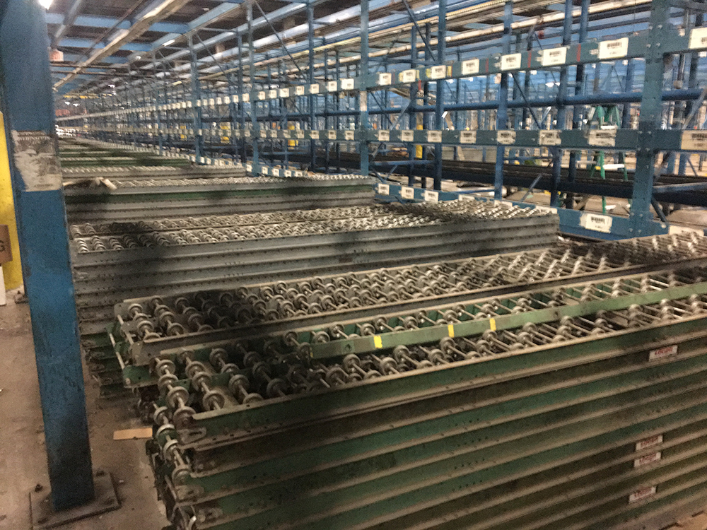 Disassembled Skatewheel Conveyor previously installed in Belleville, New Jersey