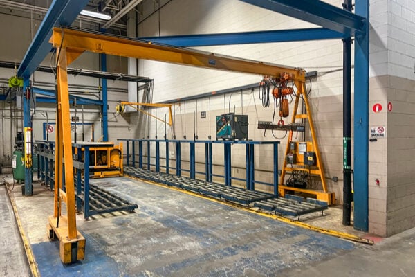 Used Powered Traveling A-Frame Crane