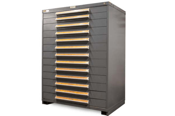 Pre-Owned 13 Drawer Stanley Vidmar Parts Cabinets