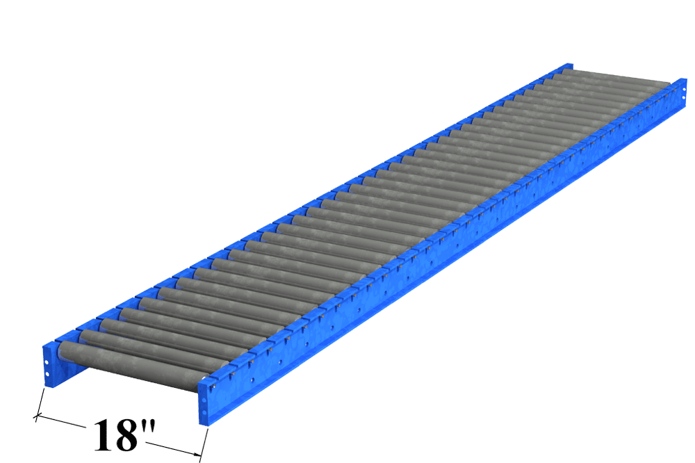 18" Wide Gravity Roller Conveyor