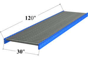 30" Wide Gravity Roller Conveyor