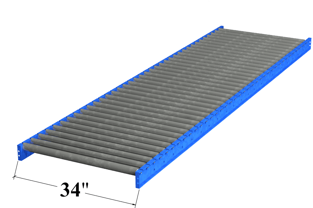 34" Wide Gravity Roller Conveyor