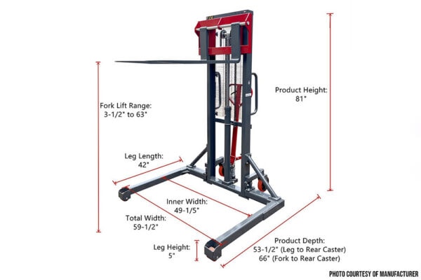 Used Pake Straddle Leg Manual Stacker