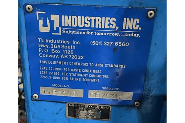Used TL Industries TVB-60S Baler