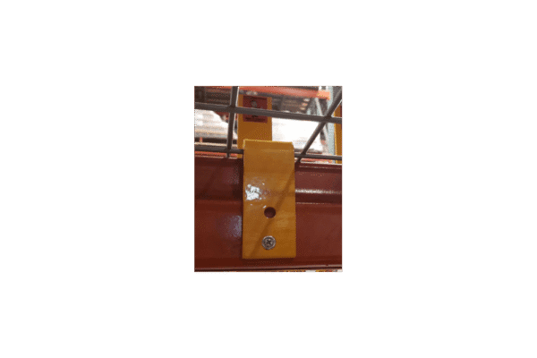 Save-ty Yellow Beam Pallet Stop Installed With Tek-Screws