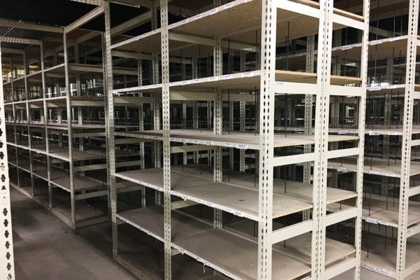 Used 30" Deep Boltless Shelving With Wood Decks For Sale