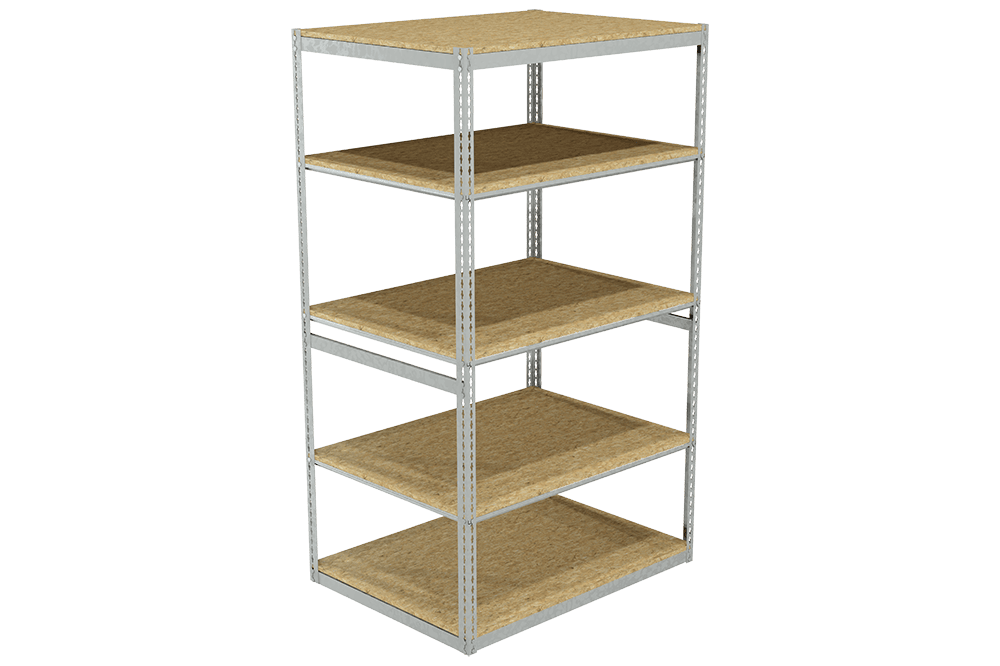 Used 36" Deep Boltless Shelving With Wood Decks For Sale