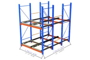 Used 3 Deep Structural Push Back Racking For Sale
