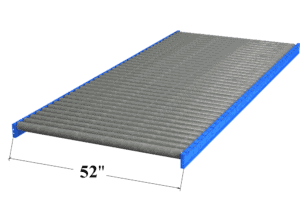 Used 52" Wide Gravity Roller Conveyor For Sale