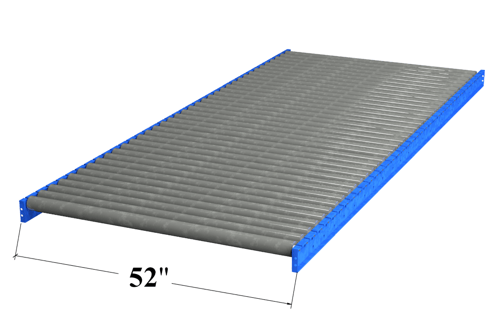 Used 52" Wide Gravity Roller Conveyor For Sale