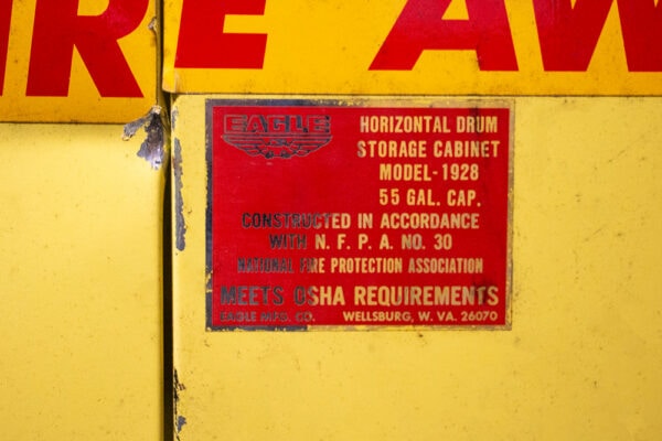 Used Eagle 1928 55 Gallon Fire Resistant Drum Cabinets
