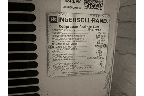 Used Ingersoll-Rand SSR-EP10 Rotary Screw Air Compressors - Image 2