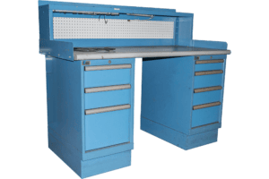 Used Lista Industrial Workbench With Divided Parts Cabinets