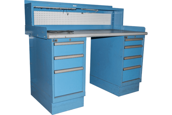 Used Lista Industrial Workbench With Divided Parts Cabinets