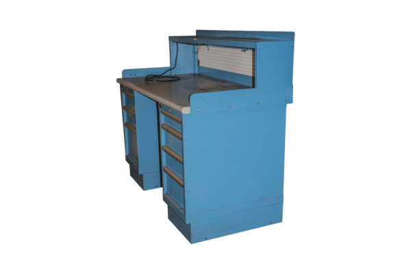 Used Lista Industrial Workbench With Divided Parts Cabinets