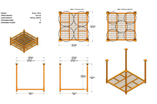 Used Stack Racks - 60" x 60" x 54" - Image 5