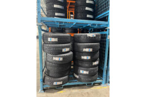 Used Fold-Down Tire Racks - 56" x 77" x 71"