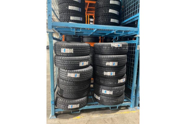Used Fold-Down Tire Racks - 56" x 77" x 71"