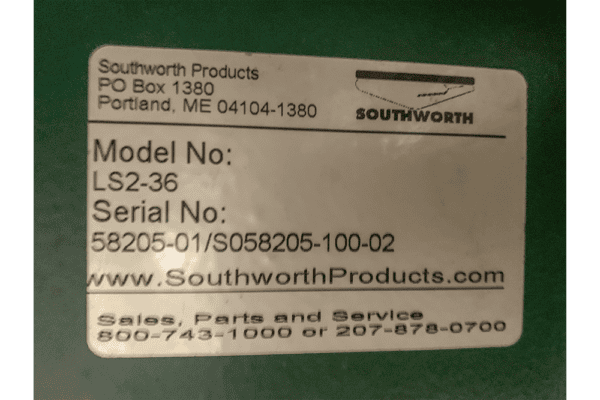 Used Southworth LS2-36 Backsaver Scissor Lift Table for Sale