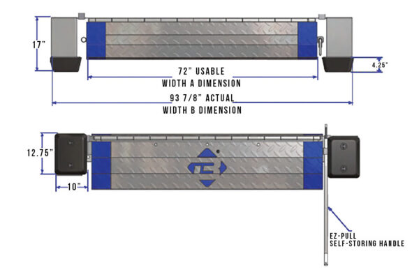 Used Bluff 2-EP72 Edge-of-Dock Levelers Dimensions