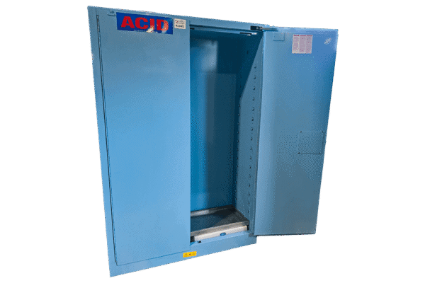 Used 45 Gallon Corrosive Storage Cabinets - Door Open