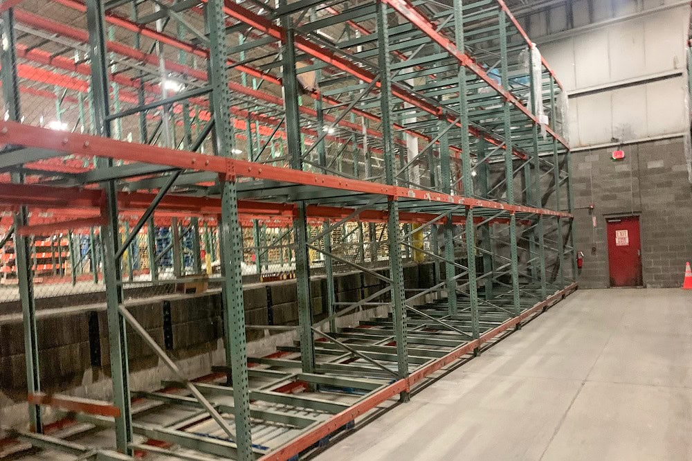 Used 2 Deep x 4 High Push Back Racking For Sale