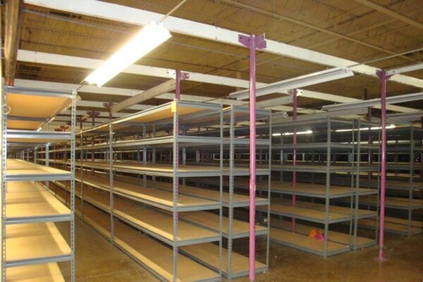 Used 12" Deep Boltless Shelving with Wood Decks For Sale