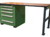 Industrial Workbench with Steel Drawers