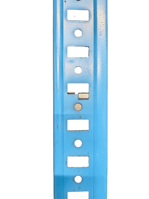 Rear view of Borroughs shelving post with clip