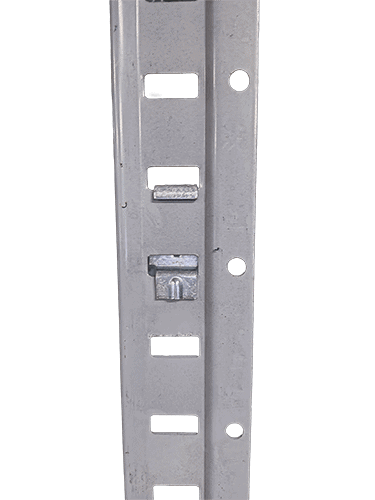 Rear view of Hallowell shelving post with clip