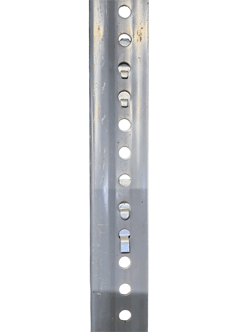 Rear view of Tennsco shelving post with clip
