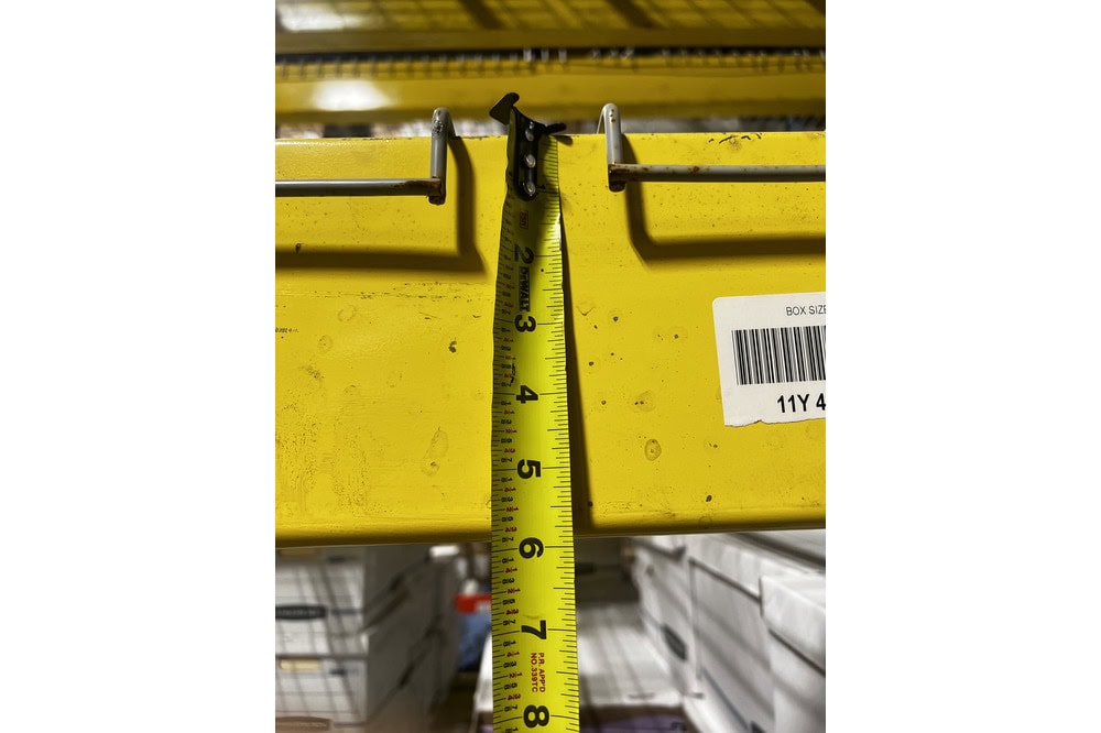 Images of used warehouse equipment liquidated from a record storage facility in Nashua, New Hampshire