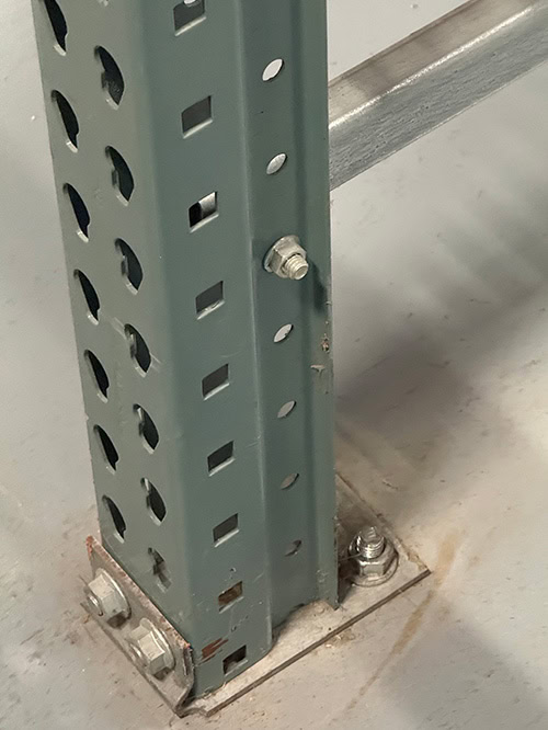 Images of used pallet racking liquidated from a facility in Frederick, Maryland by American Surplus